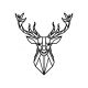 WALLXPERT Zidna dekoracija Deer4 Black - 175138