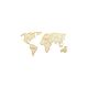 WALLXPERT Zidna dekoracija World Map In The Stripes Gold (120 x 65) - 175206