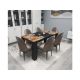 HANAH HOME Trpezarijski sto Line Light Walnut Black - 177140