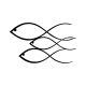 WALLXPERT Zidna dekoracija Fish Black - 182451