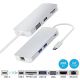 FAST ASIA Adapter-konvertor TIP-C na HDMI + 4XUSB 3.0 + TIP C + SD/Micro + Audio+VGA + RJ45 - OST04360