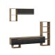 HANAH HOME TV komoda i police Mega, crna/braon - 185782-1