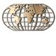 WALLXPERT Zidna dekoracija World Map Globe Led Gold - 186987-1-1