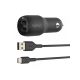 BELKIN Auto punjač CCE001BT1MBK 2xUSB-A+kabl USB-A na USB-C, crna - 187074