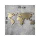 WALLXPERT Zidna dekoracija World Map silhouette XL gold - 187146