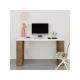 HANAH HOME Radni sto Maze, bela/tamno braon - 192228