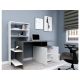 HANAH HOME Radni sto sa policama, bela/antracit - 194117