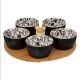 SECRET DE GOURMET Set za predjelo 7kom keramika/bambus crno/bela - 194183-1