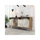HANAH HOME Komoda Milan 160 Walnut White Marble - 194366