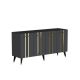 HANAH HOME Komoda Asel Anthracite Gold - 194419