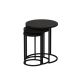 HANAH HOME Set klub stolova 3/1 Gloria, crna - 195061