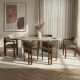 NORDURE Set trpezarijski sto i stolice 6/1 Meridia, mermerna krem/zelena/braon - EP3132670