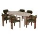 NORDURE Set trpezarijski sto i stolice 6/1 Meridia, mermerna krem/zelena/braon - EP3132670