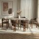NORDURE Set trpezarijski sto i stolice 6/1 Meridia 6, braon - EP3132664