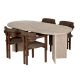 NORDURE Set trpezarijski sto i stolice 4/1 Meridia 4, mermerna krem/braon - EP3132679