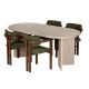 NORDURE Set trpezarijski sto i stolice 4/1 Meridia, mermerna krem/zelena/braon - EP3132682