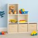Dečija polica za knjige, KINDER HOME sa 6 pregrada i kutijama za tekstil, Montesori - 19JV-07052