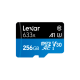 LEXAR 256GB High-Performance 633x microSDXC UHS-I, up to 100MB/s read 45MB/s write C10 A1 V30 U3, Global EAN: 843367119721 - LSDMI256BB633A