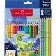 FABER CASTELL Drvene bojice1/18 grip dinosaurus + 6 grip metallic 201546 - AM201546