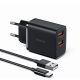 MCDODO Punjač CH-5072 SET 12W PRO, DUAL TIP-C, Kabl 3A TIP-A NA C, 1m - 38014-1