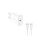 KSIX Punjač BCD30PDC01B, 30 W + kabl USB-C na USB-C, 1m, bela - EP2806964
