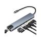 FAST ASIA Adapter-konvertor TIP C na HDMI+2xUSB 3.0+TF/SD+2xTIP C+RJ45 - 210644