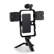 Mini tripod AY-49X-2 sa LED svetlima i mikrofonom crni - EP3108888