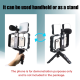 Mini tripod AY-49X-2 sa LED svetlima i mikrofonom crni - EP3108888