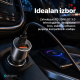 Auto punjač Pluginn PI-40, PD 20W, QC 3.0 18W, sa PD Type C kablom sivi - EP3080228