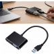 Adapter USB 3.0 JWD na  HDMI, VGA, AUDIO, 3 u 1 crni - EP3195004