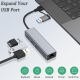 Adapter Type C - USB 3.0 JWD na LAN, 3x USB 3.0 4 u 1 sivi - EP3195001