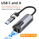Adapter Type C - USB 3.0 JWD na 5Gbps  Gigabitni LAN sivo crni - EP3194995
