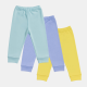 Mafimi Pamučne Pantalonice set od 3 - aqva, plava, žuta - P-1262