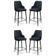 HANAH HOME Set barskih stolica Enox 4/1, antracit/crna - 240CHR1305