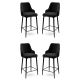 HANAH HOME Set barskih stolica Enox 4/1, crna - 240CHR1309