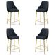 HANAH HOME Set barskih stolica Enox 4/1, antracit/zlatna - 240CHR1345