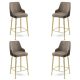HANAH HOME Set barskih stolica Enox 4/1, kapućino/zlatna - 240CHR1346