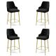 HANAH HOME Set barskih stolica Enox 4/1, crna/zlatna - 240CHR1349