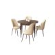 HANAH HOME Set trpezarijski sto i stolice 4/1 Tor, tamno braon/krem - EP3132544