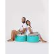 ATELIER DEL SOFA Baštenski lazy bag - tabure Round, tirkizna - 248FRN1319
