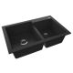 SANDONNA Dvodelna granitna sudopera 79x51cm Edyta, mat crna - 2497-1-1-1-1