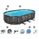 BESTWAY Ovalni bazen za metalnim okvirom, merdevinama i filter pumpom  610x366x122cm Power - 3962