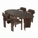 NORDURE Set trpezarijski sto i stolice 4/1 Meridia, tamno braon - EP3132667