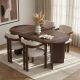 NORDURE Set trpezarijski sto i stolice 4/1 Meridia, tamno braon/bela - EP3132661
