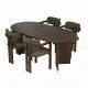 NORDURE Set trpezarijski sto i stolice 4/1 Meridia, braon/zelena - EP3132676