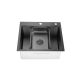 SANDONNA Inox sudopera sa dozerom i korpicom 55x50cm HD5550R, crna - 2707-1-1