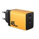 WEKOME Punjač WP-U33 Super brzi, 2-porta USB (2 x 3.1 tipC) 45W, žuta - 58523