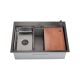 SANDONNA Inox sudopera sa korpicom, dozerom i daskom 70x50cm HD7050R, crna - 2892-1-1-1