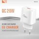 Kucni punjac KONFULON JK90 + DC65 PD20W sa kablom USB na Type C beli - EP2937025