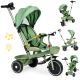 ECO TOYS Tricikl sa rotirajućim sedištem i sklopivom tendom 2u1, zelena - WQL-066-18 GRE